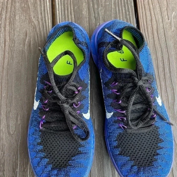 Nike Free RN 3.0 Flyknit  Womens Size
5.5 (636231-014) Blue purple - Picture 4 of 5